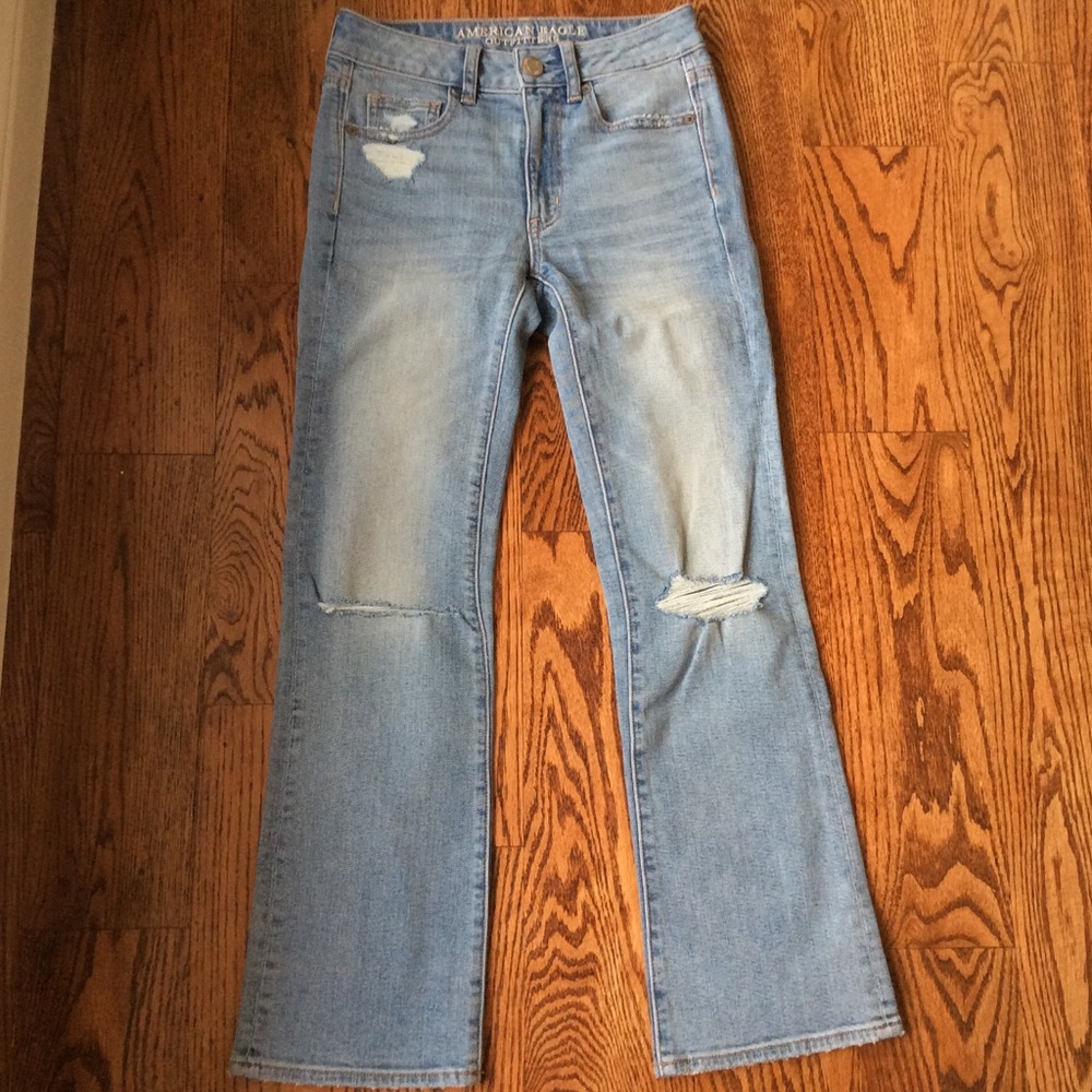 American Eagle High-Rise Kick Crop Jeans Size 00